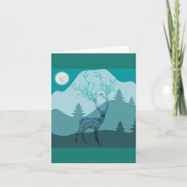 Tarjeta de nota Fantasy Deer Blank