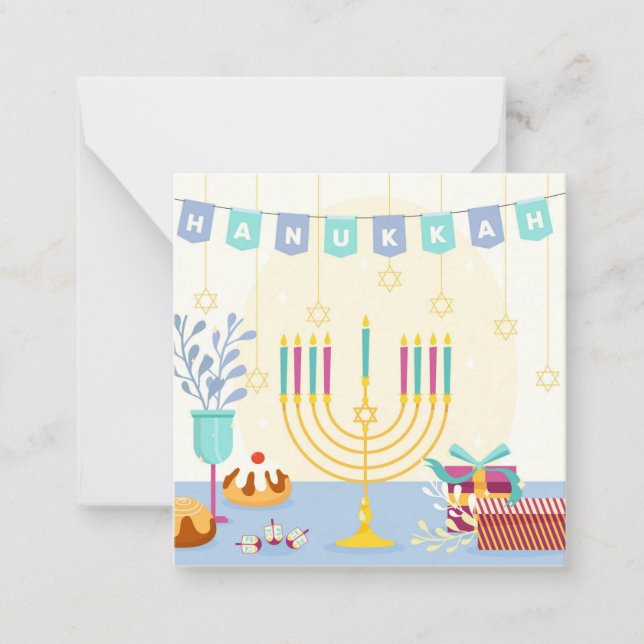 Tarjeta de nota feliz de Hanukkah (Anverso)