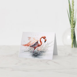 Tarjeta De Nota Flamingo In Water Splash