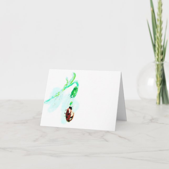 Tarjeta de nota: Flor norteamericana W/ Ladybug (Anverso)