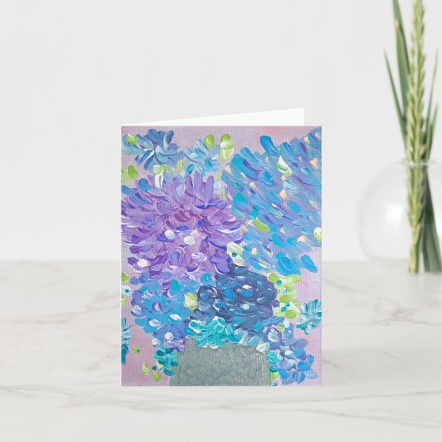 Tarjeta de nota floral Blues Blossom (Anverso)
