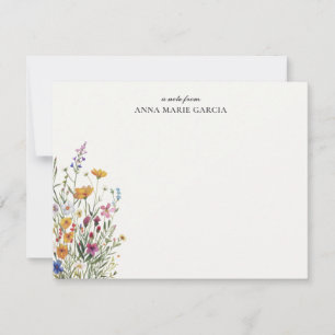 Tarjeta de nota floral boho elegante personalizada