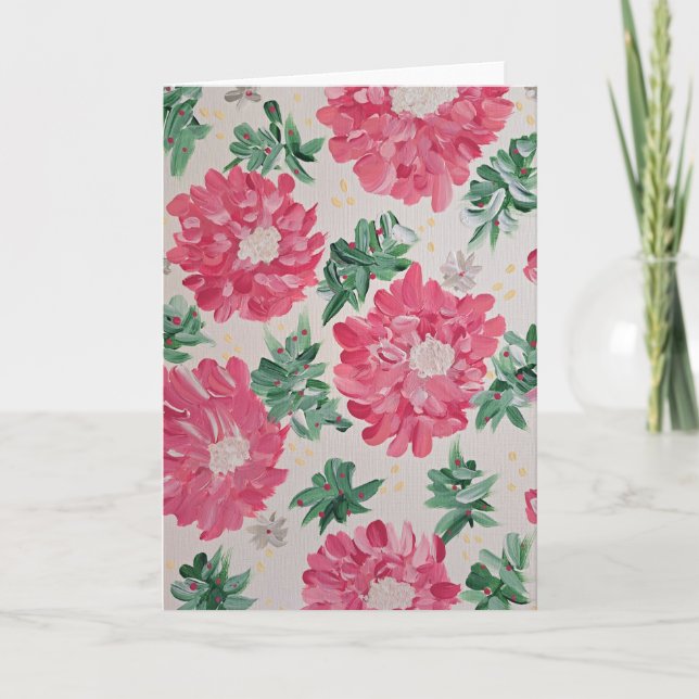 Tarjeta de nota floral Bonanza para navidades (Anverso)