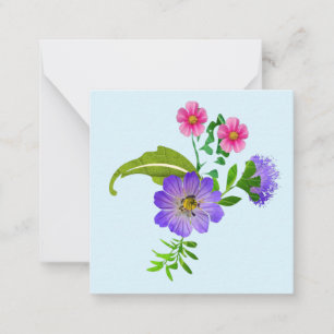 Tarjeta de nota floral bonita