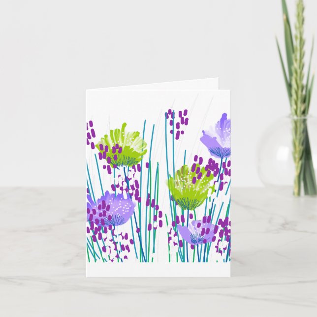 Tarjeta de nota floral botánica abstracta (Anverso)