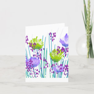 Tarjeta de nota floral botánica abstracta