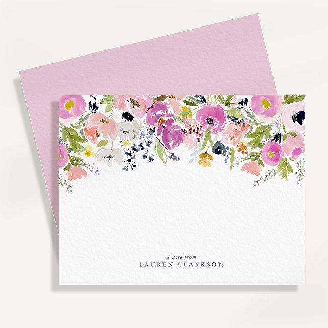 Tarjeta de nota floral de acuarela (Subido por el creador)