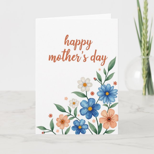 Tarjeta de nota floral de acuarela (Anverso)
