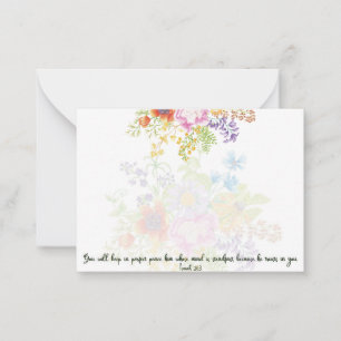 Tarjeta de nota floral de acuarela de agua de mana