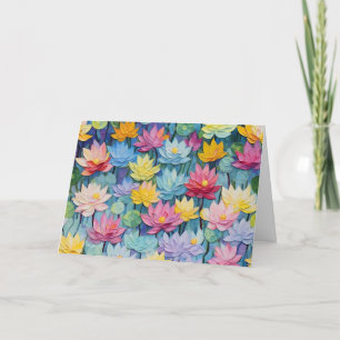 Tarjeta de nota floral de acuarela de bonito