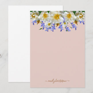 Tarjeta de nota floral de acuarela elegante
