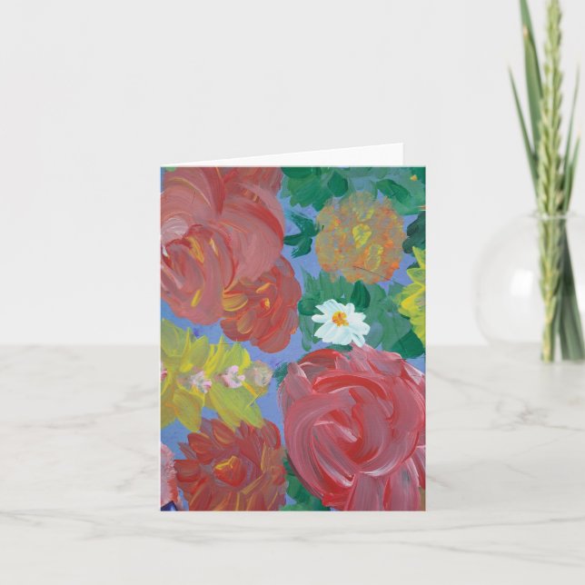 Tarjeta de nota floral de auges negrita (Anverso)