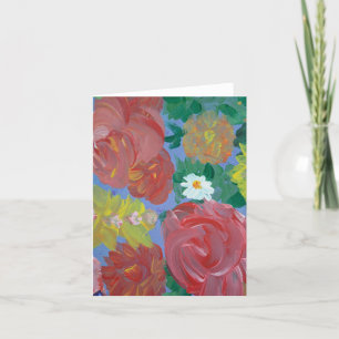 Tarjeta de nota floral de auges negrita