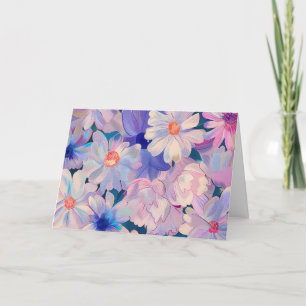 Tarjeta de nota floral de color de agua pastel de