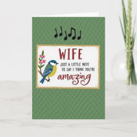 Tarjeta de nota floral de esposa asombrosa