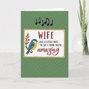 Tarjeta de nota floral de esposa asombrosa