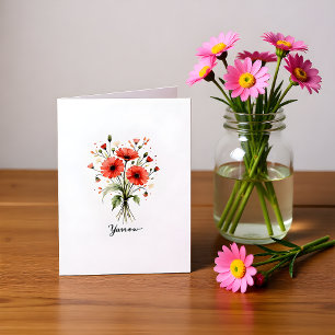 Tarjeta de nota floral de milenrama