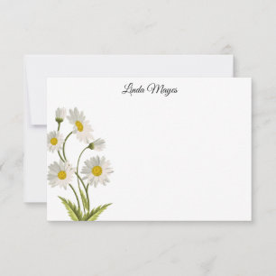 Tarjeta de nota floral de nombre personalizado