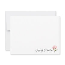 Tarjeta de nota floral de peonía
