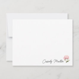Tarjeta de nota floral de peonía