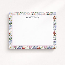 Tarjeta de nota floral de prado primaveral