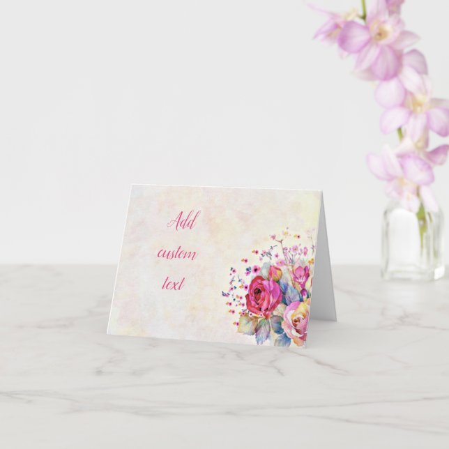 Tarjeta de nota floral de primavera (Orquídea)