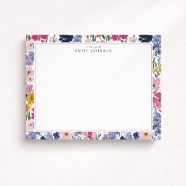 Tarjeta de nota floral de primavera colorida