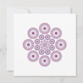 Tarjeta de nota floral de primavera en magenta y m