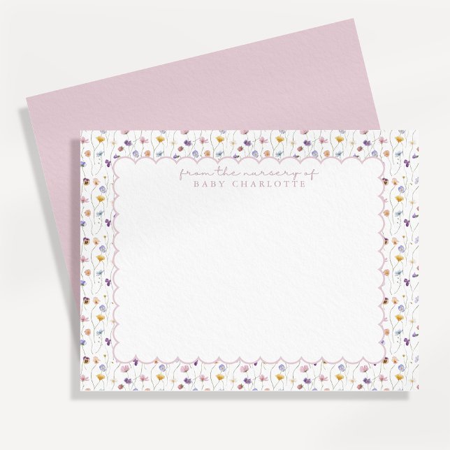 Tarjeta de nota floral diminuta con borde ondulado (Subido por el creador)