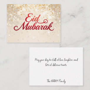 Tarjeta de nota floral Eid Mubarak