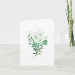 Tarjeta de Nota Floral Elegante Calla Blanca Lily