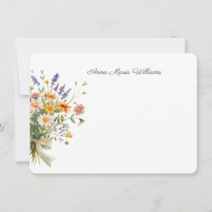 Tarjeta de nota floral elegante chic