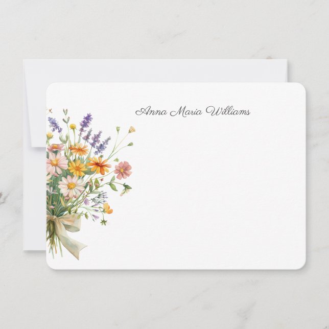Tarjeta de nota floral elegante chic (Anverso)