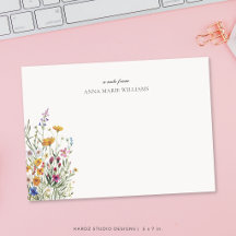 Tarjeta de nota floral elegante personalizada