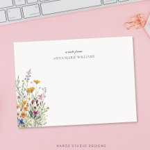 Tarjeta de nota floral elegante personalizada