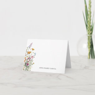 Tarjeta de nota floral elegante personalizada