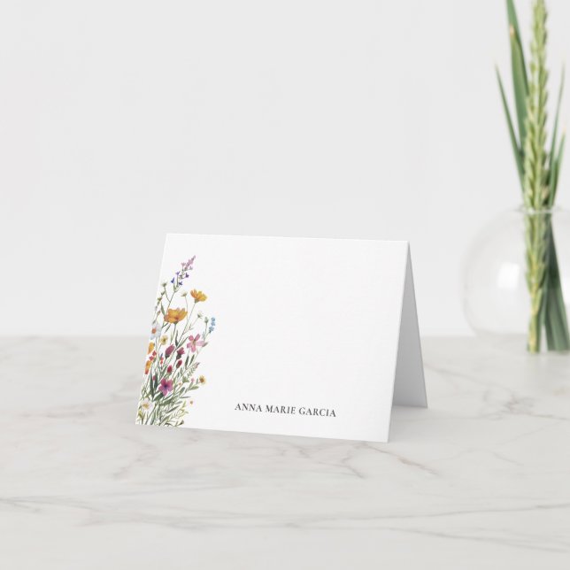 Tarjeta de nota floral elegante personalizada (Anverso)