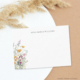 Tarjeta de nota floral elegante y personalizada