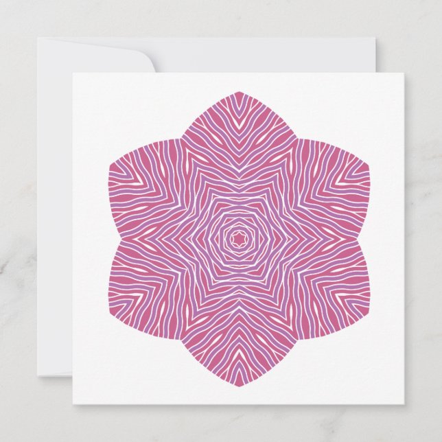 Tarjeta de nota floral en flor en rojo y violeta (Anverso)