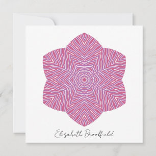 Tarjeta de nota floral en flor en rojo y violeta