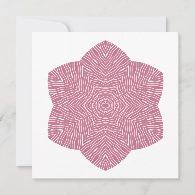 Tarjeta de nota floral en flor en Rosa y ciruela (Anverso)