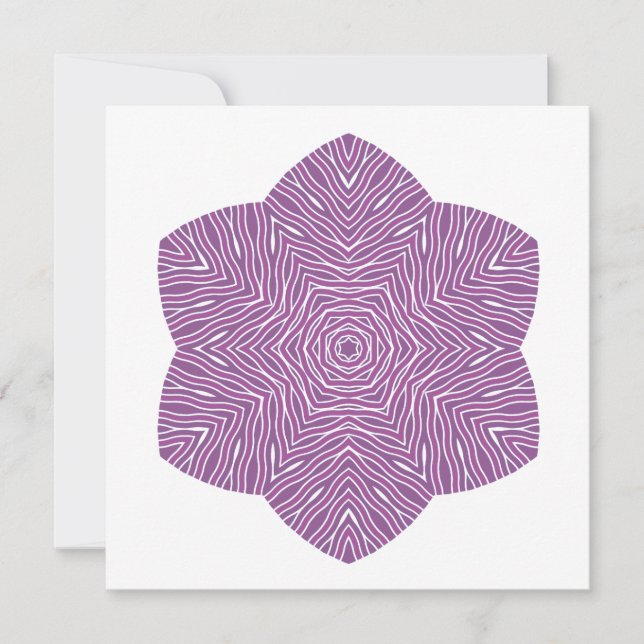 Tarjeta de nota floral floreciente en morado (Anverso)