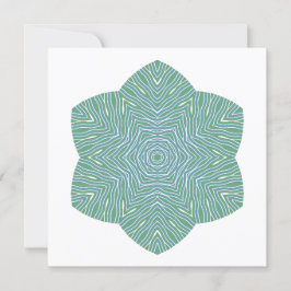 Tarjeta de nota floral floreciente en verde turque