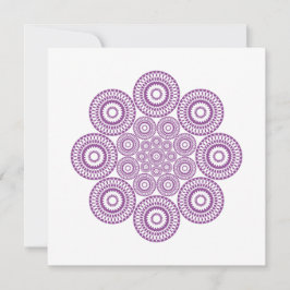 Tarjeta de nota floral geométrica en Rosa púrpura