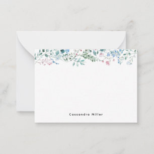 Tarjeta de nota floral   Minimalista elegante de p