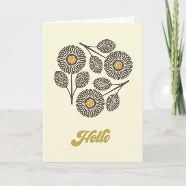 Tarjeta de nota floral moderna de mediados de sigl (Anverso)