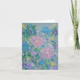 Tarjeta de nota floral para mariposa Bush