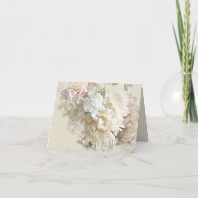 Tarjeta de nota floral Pastel (Anverso)