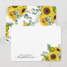 Tarjeta de nota floral personalizada de acuarela d