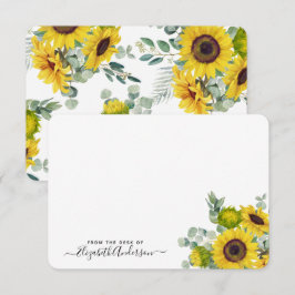 Tarjeta de nota floral personalizada de acuarela d